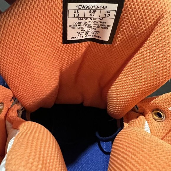 Ewing 33 Hi Men's 13 Blue Suede And Orange Knicks High Top Basketball Sneakers - Picture 11 of 11